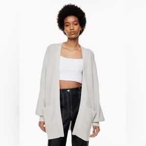 Unwind cardigan Aritzia Wilfred free 2XS in heather birch